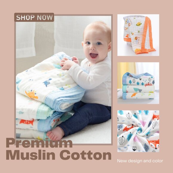 New Jay & Ava Baby/Toddler Muslin 100% Cotton Blanket -  Blue Space - Picture 5 of 5